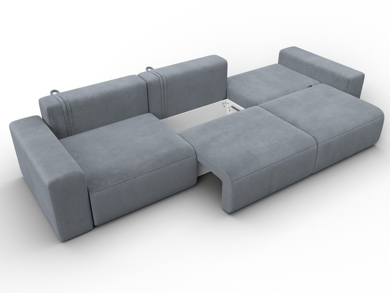 Диван прямой Лига-036 НПБ Классик Лонг, Велюр, TOWER 10 серый