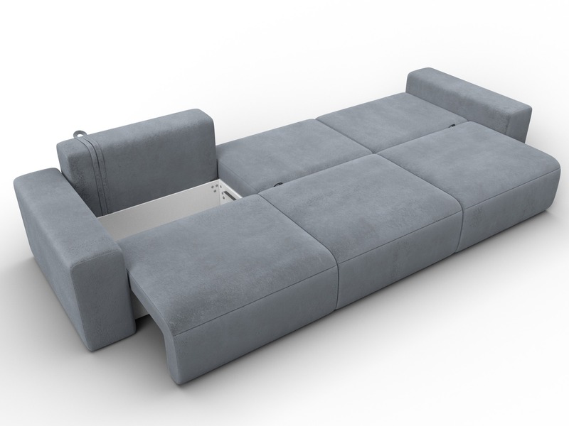 Диван прямой Лига-036 НПБ Классик Лонг, Велюр, TOWER 10 серый