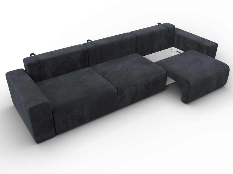 Диван прямой Лига-036 НПБ Классик Лонг, Велюр, TOWER 11 темно-серый