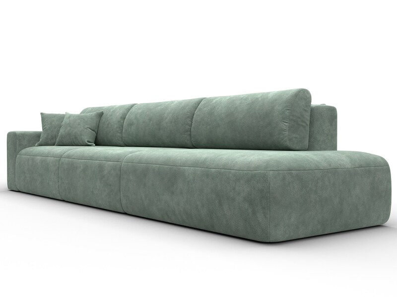 Диван прямой Лига-036 НПБ Модерн Лонг подлокотник слева, Велюр, BRUT 08 зеленый