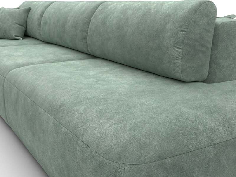 Диван прямой Лига-036 НПБ Модерн Лонг подлокотник слева, Велюр, BRUT 08 зеленый