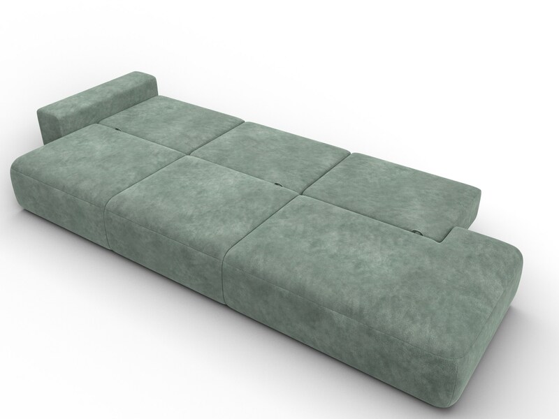 Диван прямой Лига-036 НПБ Модерн Лонг подлокотник слева, Велюр, BRUT 08 зеленый
