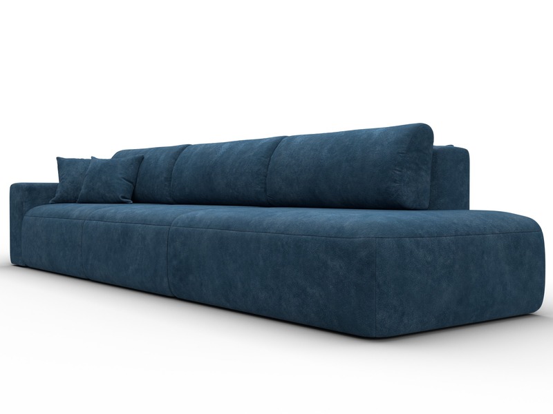 Диван прямой Лига-036 НПБ Модерн Лонг подлокотник слева, Велюр, BRUT 11 синий
