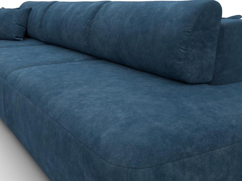 Диван прямой Лига-036 НПБ Модерн Лонг подлокотник слева, Велюр, BRUT 11 синий