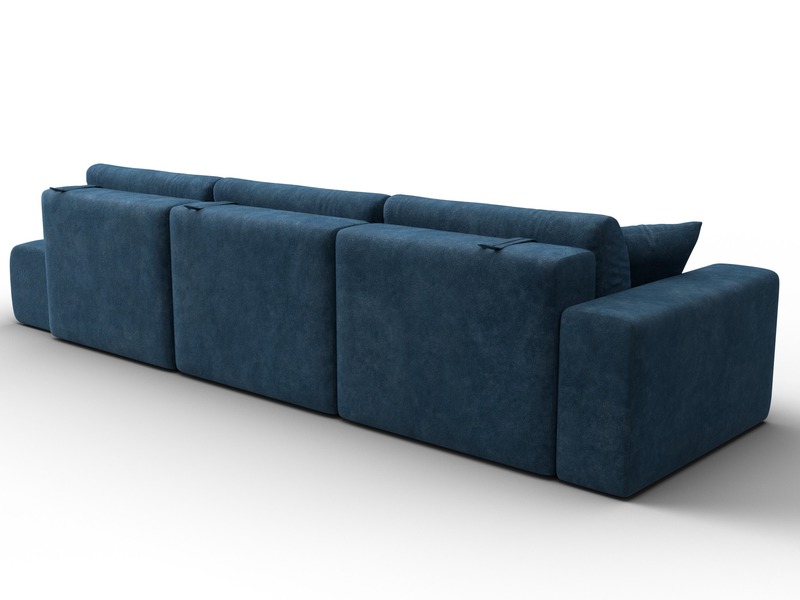 Диван прямой Лига-036 НПБ Модерн Лонг подлокотник слева, Велюр, BRUT 11 синий