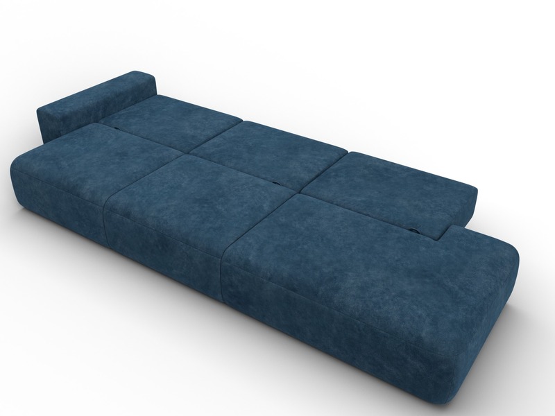 Диван прямой Лига-036 НПБ Модерн Лонг подлокотник слева, Велюр, BRUT 11 синий