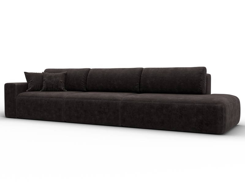 Диван прямой Лига-036 НПБ Модерн Лонг подлокотник слева, Велюр, BRUT 17 коричневый