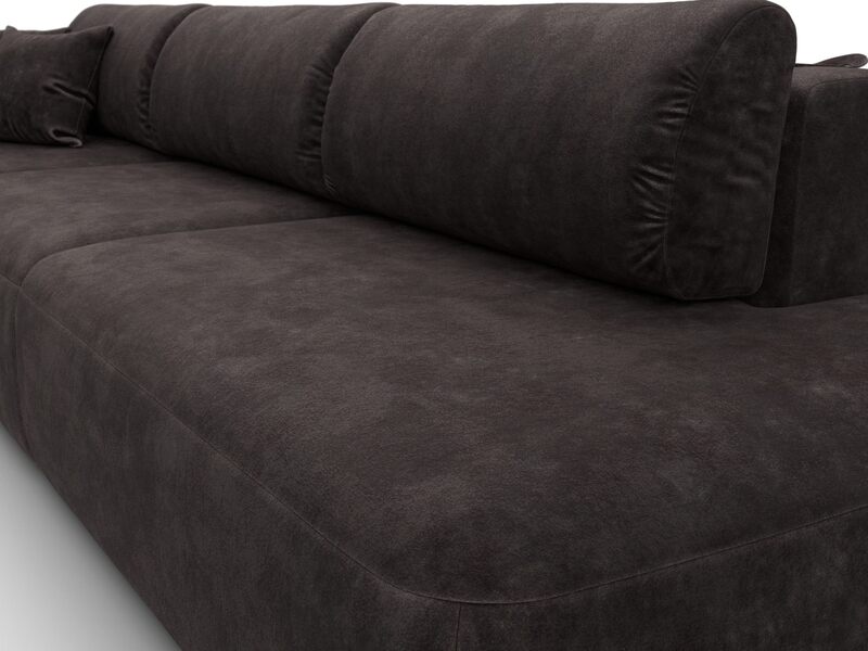 Диван прямой Лига-036 НПБ Модерн Лонг подлокотник слева, Велюр, BRUT 17 коричневый