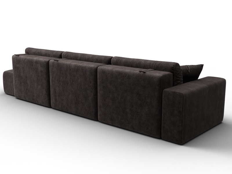 Диван прямой Лига-036 НПБ Модерн Лонг подлокотник слева, Велюр, BRUT 17 коричневый