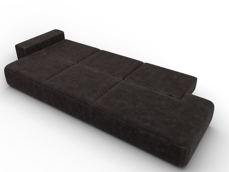 Диван прямой Лига-036 НПБ Модерн Лонг подлокотник слева, Велюр, BRUT 17 коричневый