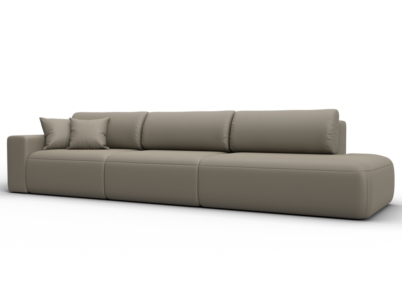 Диван прямой Лига-036 НПБ Модерн Лонг подлокотник слева, Экокожа, GRIFON 04 бежевый