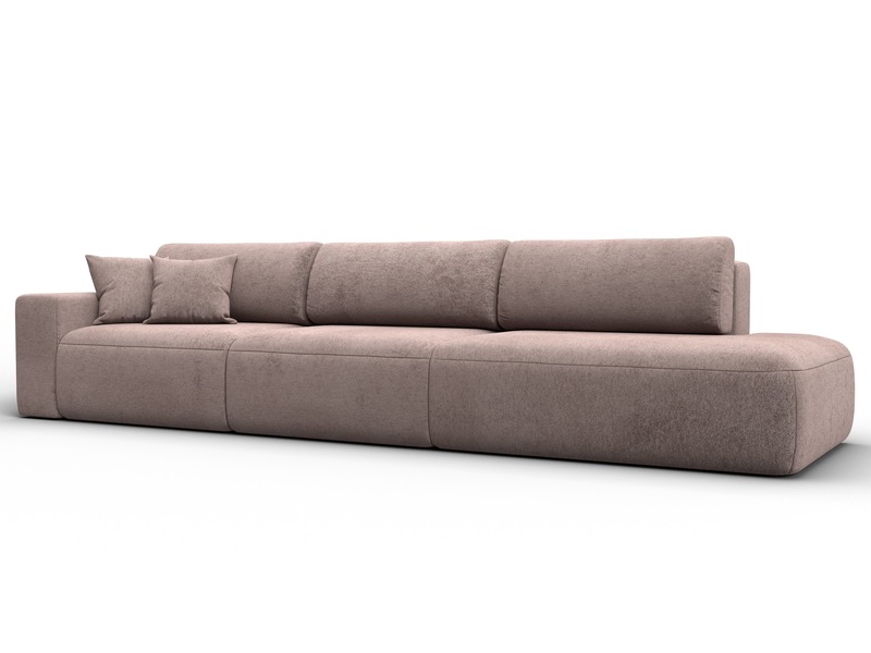 Диван прямой Лига-036 НПБ Модерн Лонг подлокотник слева, Велюр, TOWER 05 бежевый