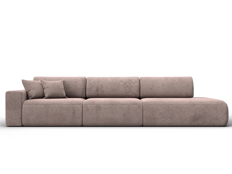 Диван прямой Лига-036 НПБ Модерн Лонг подлокотник слева, Велюр, TOWER 05 бежевый