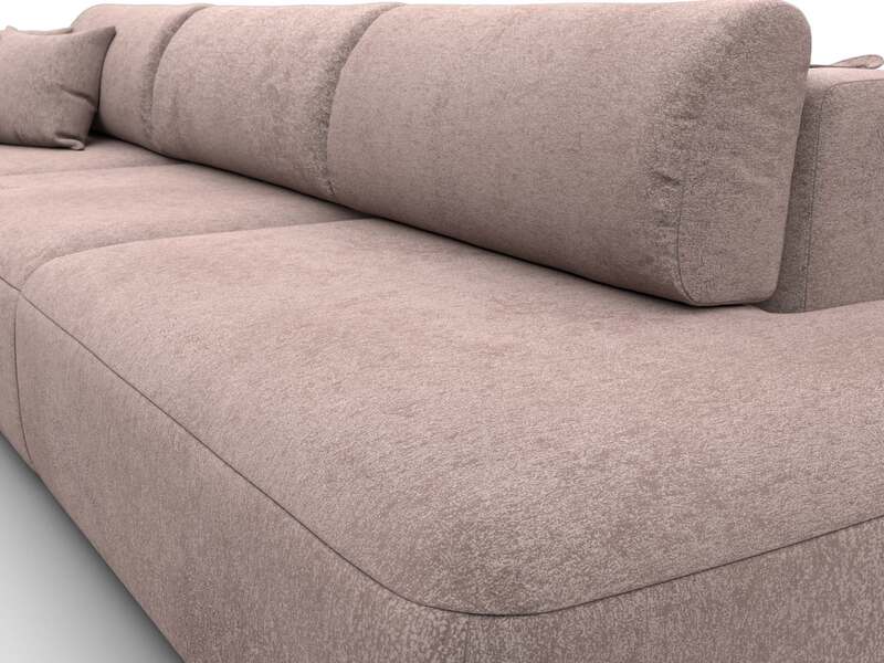 Диван прямой Лига-036 НПБ Модерн Лонг подлокотник слева, Велюр, TOWER 05 бежевый