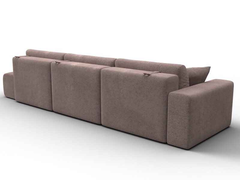 Диван прямой Лига-036 НПБ Модерн Лонг подлокотник слева, Велюр, TOWER 05 бежевый