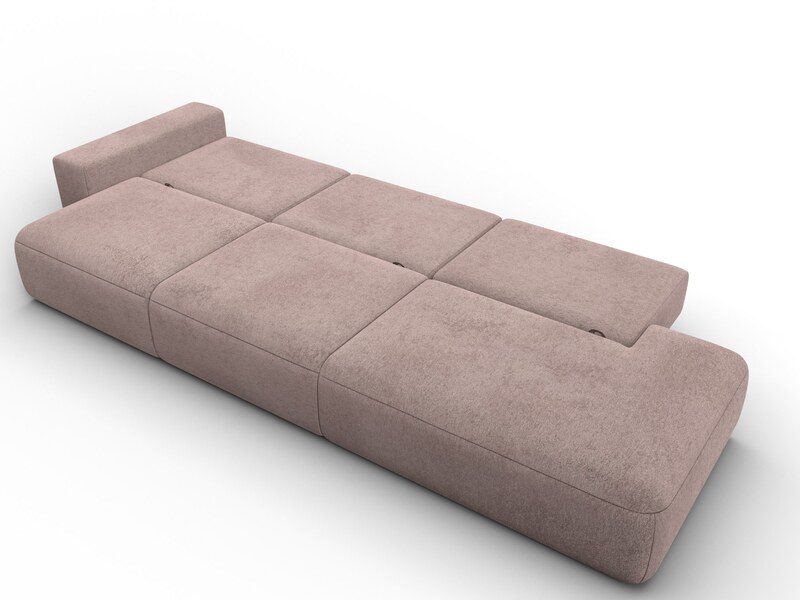 Диван прямой Лига-036 НПБ Модерн Лонг подлокотник слева, Велюр, TOWER 05 бежевый