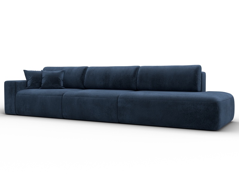 Диван прямой Лига-036 НПБ Модерн Лонг подлокотник слева, Велюр, TOWER 13 синий