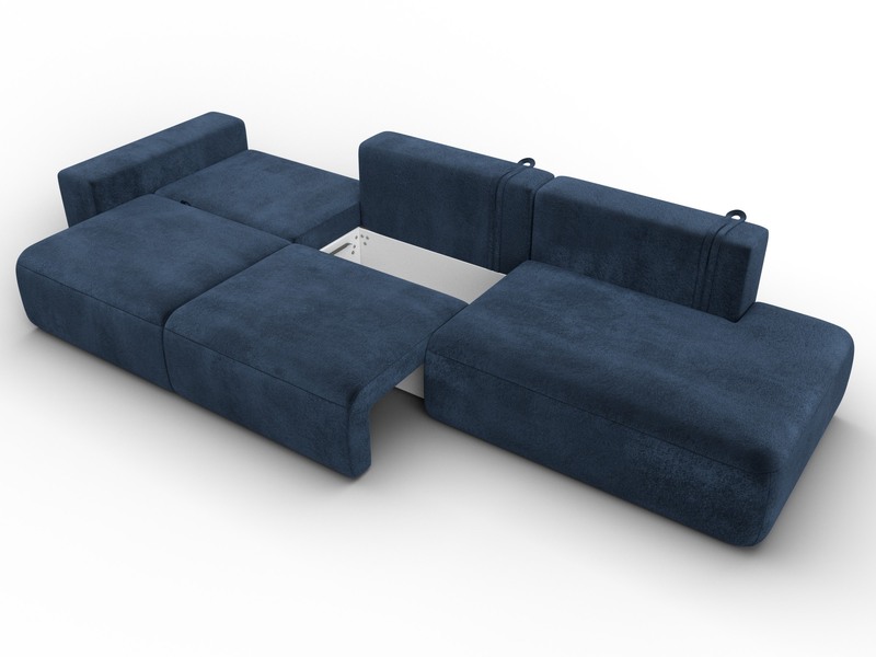 Диван прямой Лига-036 НПБ Модерн Лонг подлокотник слева, Велюр, TOWER 13 синий