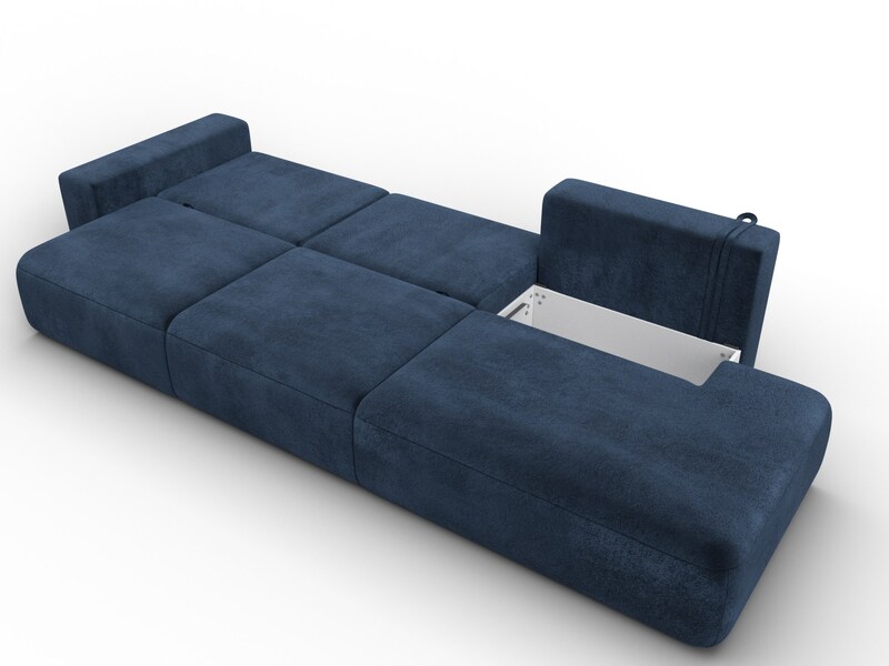 Диван прямой Лига-036 НПБ Модерн Лонг подлокотник слева, Велюр, TOWER 13 синий