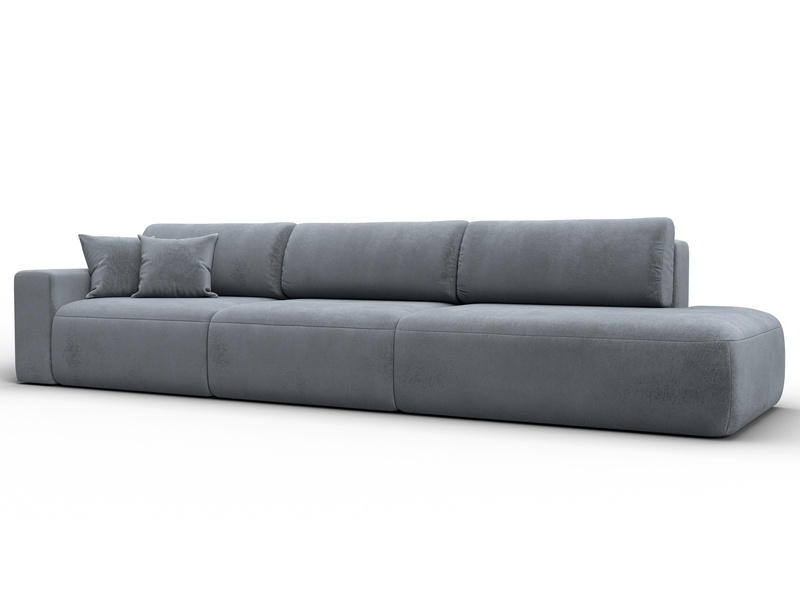 Диван прямой Лига-036 НПБ Модерн Лонг подлокотник слева, Велюр, TOWER 10 серый