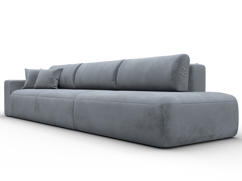 Диван прямой Лига-036 НПБ Модерн Лонг подлокотник слева, Велюр, TOWER 10 серый