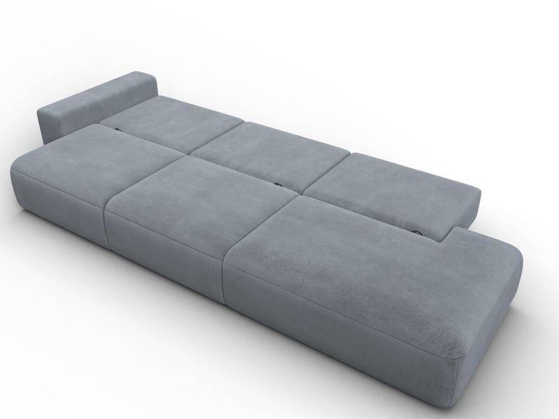 Диван прямой Лига-036 НПБ Модерн Лонг подлокотник слева, Велюр, TOWER 10 серый