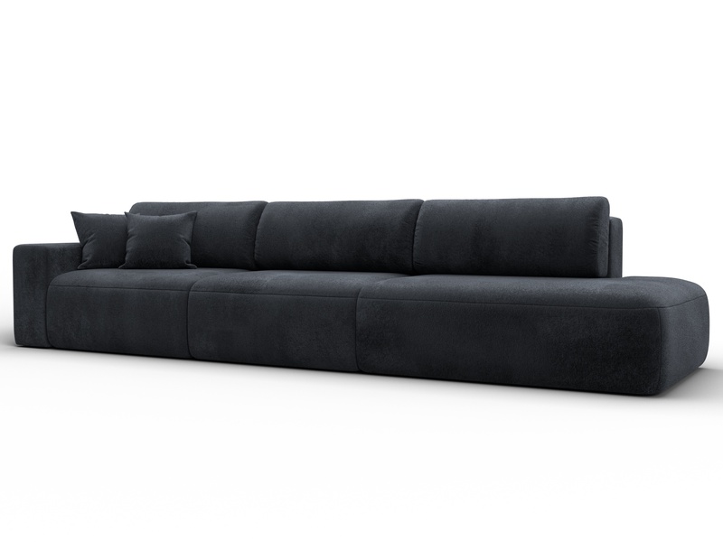 Диван прямой Лига-036 НПБ Модерн Лонг подлокотник слева, Велюр, TOWER 11 темно-серый