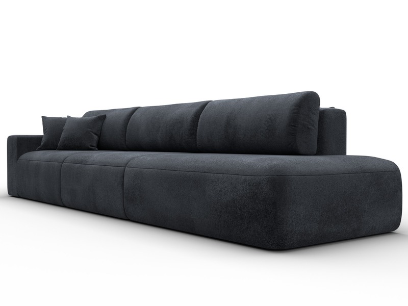 Диван прямой Лига-036 НПБ Модерн Лонг подлокотник слева, Велюр, TOWER 11 темно-серый