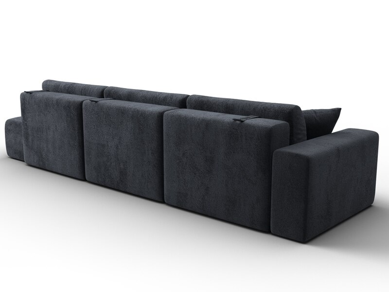 Диван прямой Лига-036 НПБ Модерн Лонг подлокотник слева, Велюр, TOWER 11 темно-серый