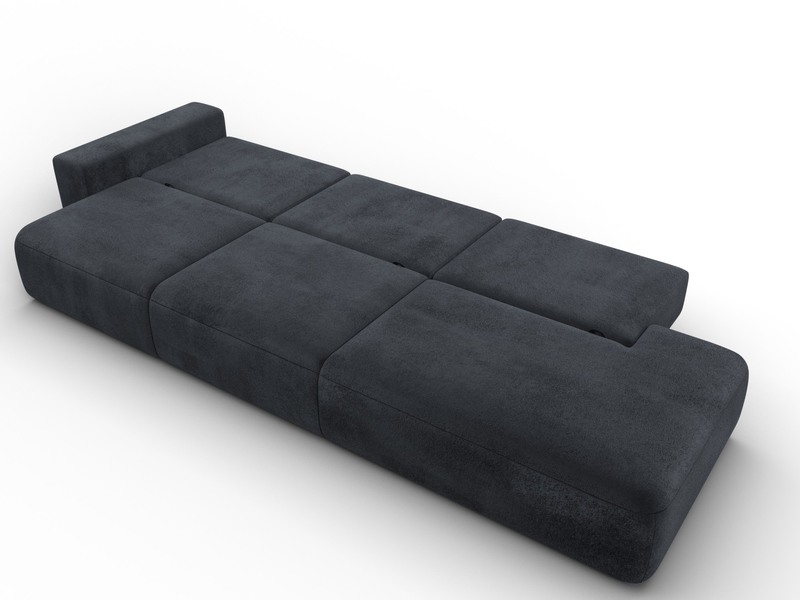 Диван прямой Лига-036 НПБ Модерн Лонг подлокотник слева, Велюр, TOWER 11 темно-серый