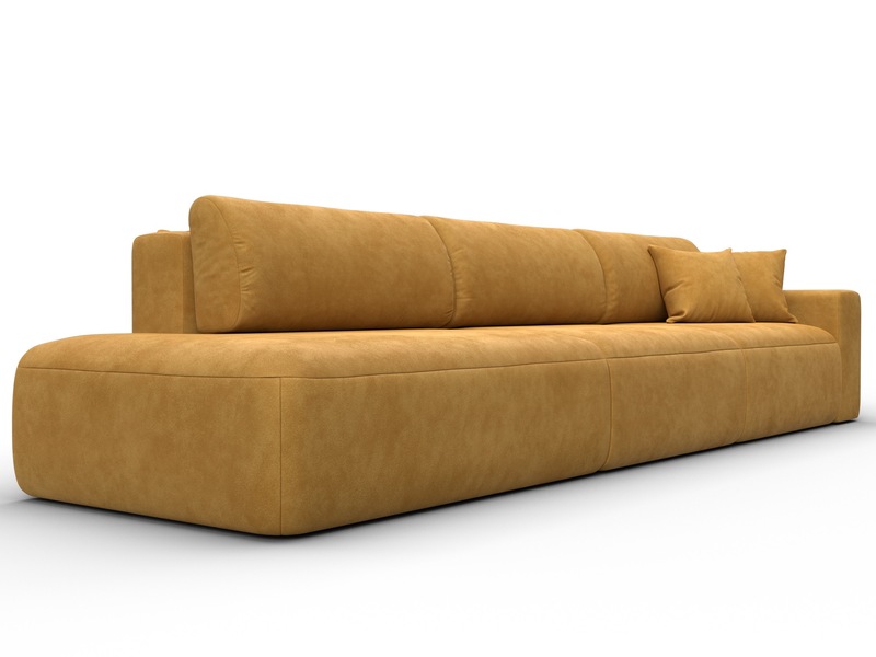 Диван прямой Лига-036 НПБ Модерн Лонг подлокотник справа, Велюр, BRUT 10 желтый