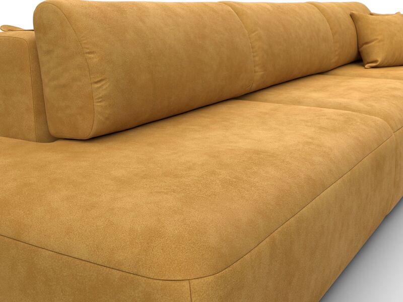 Диван прямой Лига-036 НПБ Модерн Лонг подлокотник справа, Велюр, BRUT 10 желтый