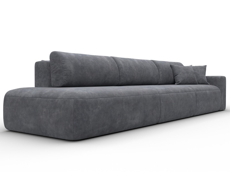 Диван прямой Лига-036 НПБ Модерн Лонг подлокотник справа, Велюр, BRUT 16 темно-серый