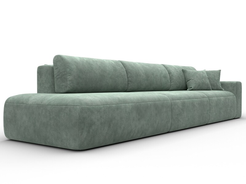 Диван прямой Лига-036 НПБ Модерн Лонг подлокотник справа, Велюр, BRUT 08 зеленый
