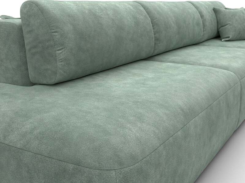 Диван прямой Лига-036 НПБ Модерн Лонг подлокотник справа, Велюр, BRUT 08 зеленый