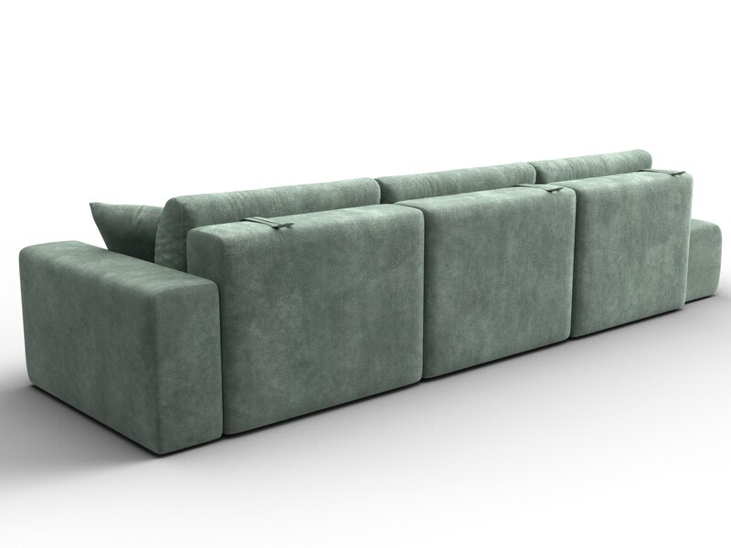 Диван прямой Лига-036 НПБ Модерн Лонг подлокотник справа, Велюр, BRUT 08 зеленый