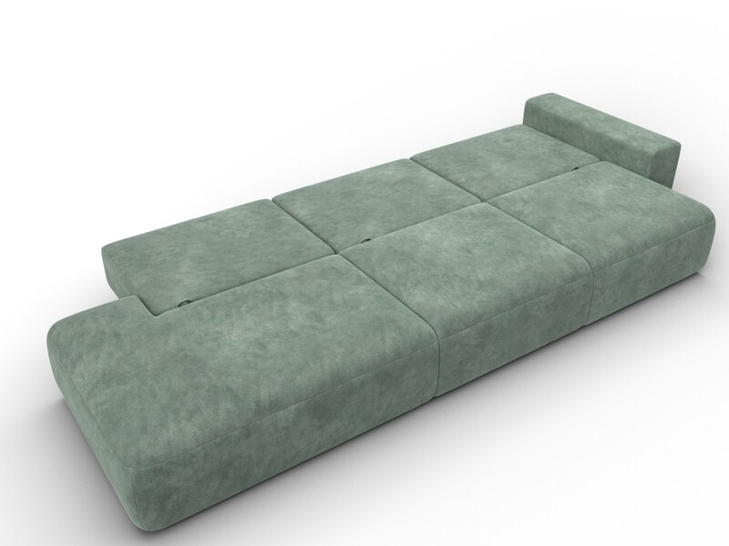 Диван прямой Лига-036 НПБ Модерн Лонг подлокотник справа, Велюр, BRUT 08 зеленый