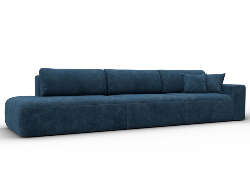 Диван прямой Лига-036 НПБ Модерн Лонг подлокотник справа, Велюр, BRUT 11 синий