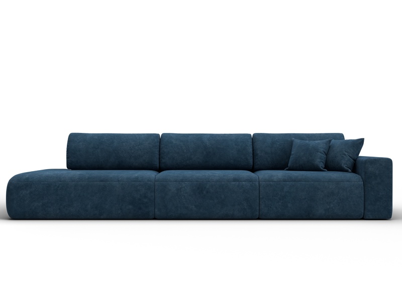 Диван прямой Лига-036 НПБ Модерн Лонг подлокотник справа, Велюр, BRUT 11 синий