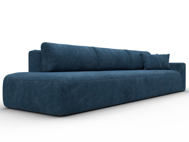 Диван прямой Лига-036 НПБ Модерн Лонг подлокотник справа, Велюр, BRUT 11 синий