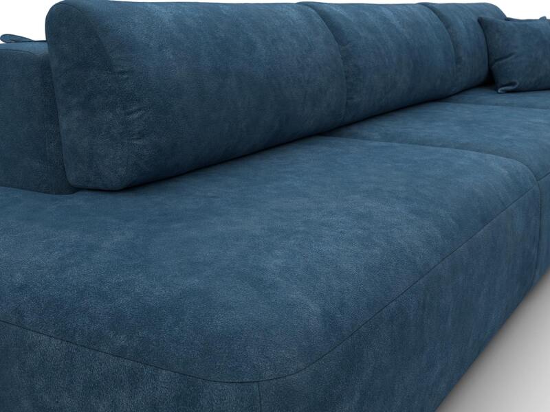 Диван прямой Лига-036 НПБ Модерн Лонг подлокотник справа, Велюр, BRUT 11 синий