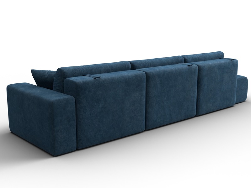 Диван прямой Лига-036 НПБ Модерн Лонг подлокотник справа, Велюр, BRUT 11 синий