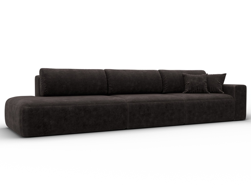 Диван прямой Лига-036 НПБ Модерн Лонг подлокотник справа, Велюр, BRUT 17 коричневый