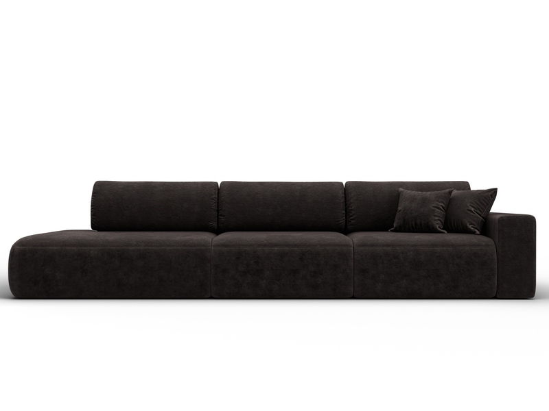 Диван прямой Лига-036 НПБ Модерн Лонг подлокотник справа, Велюр, BRUT 17 коричневый