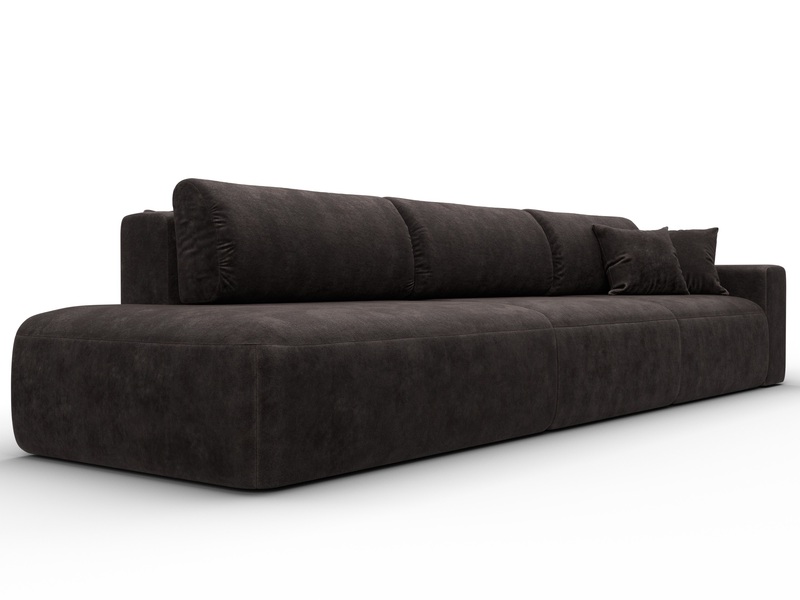 Диван прямой Лига-036 НПБ Модерн Лонг подлокотник справа, Велюр, BRUT 17 коричневый