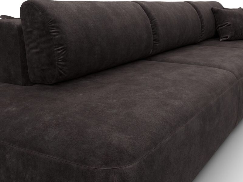 Диван прямой Лига-036 НПБ Модерн Лонг подлокотник справа, Велюр, BRUT 17 коричневый