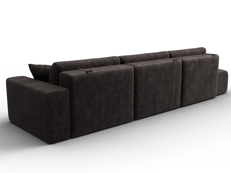 Диван прямой Лига-036 НПБ Модерн Лонг подлокотник справа, Велюр, BRUT 17 коричневый