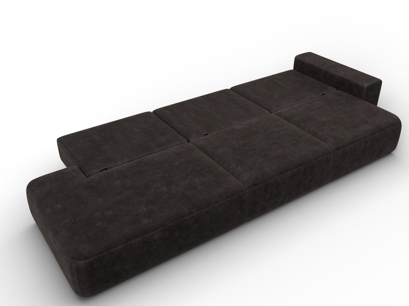 Диван прямой Лига-036 НПБ Модерн Лонг подлокотник справа, Велюр, BRUT 17 коричневый