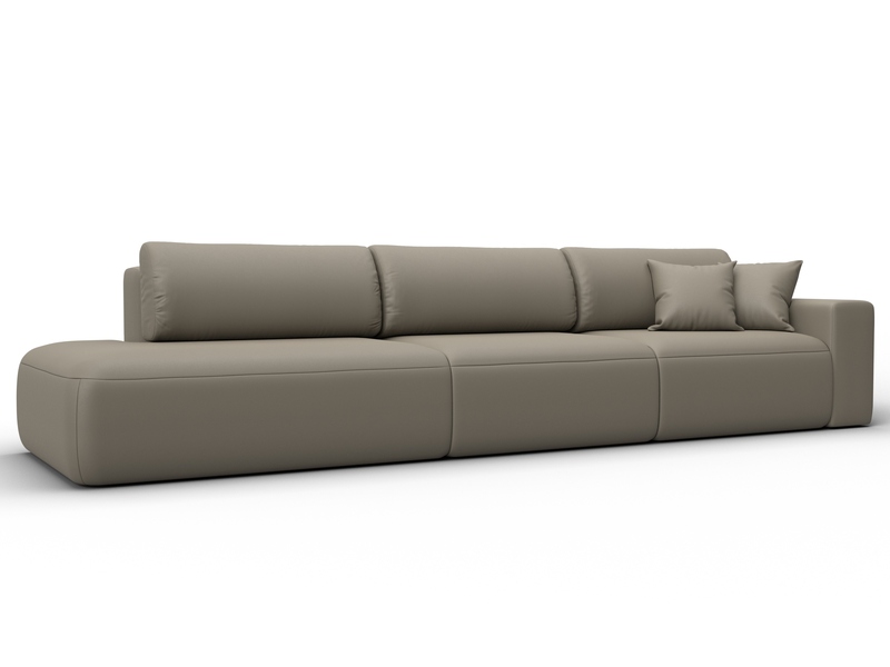 Диван прямой Лига-036 НПБ Модерн Лонг подлокотник справа, Экокожа, GRIFON 04 бежевый