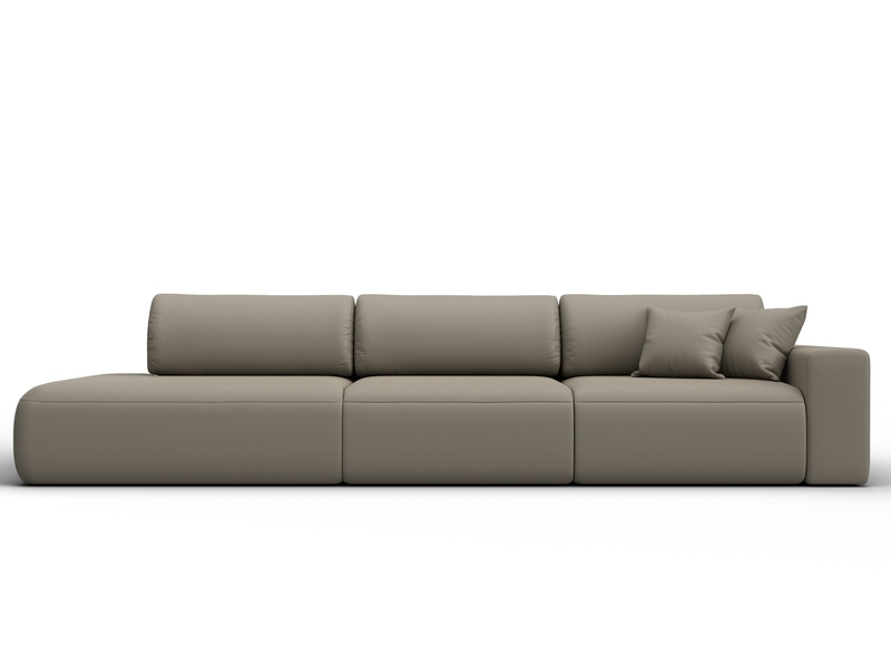 Диван прямой Лига-036 НПБ Модерн Лонг подлокотник справа, Экокожа, GRIFON 04 бежевый